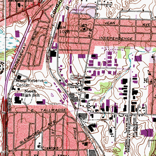 Topographic Map of Trailer Village, OH