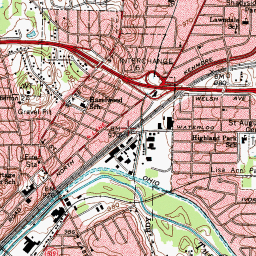 Topographic Map of Barberton Trailer Park (historical), OH