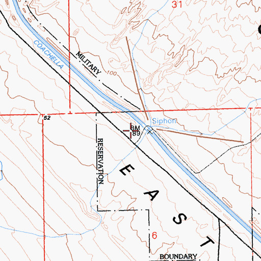 Topographic Map of Siphon Thirteen, CA