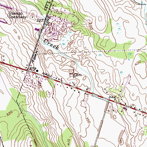 Topographic Map of South Road Rural Cemetery, NY