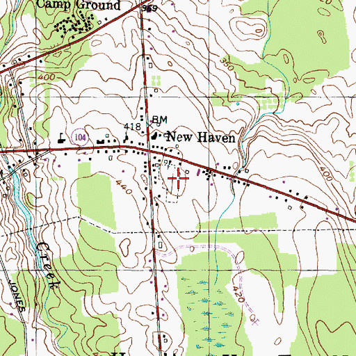 Topographic Map of New Haven Rural Cemetery, NY