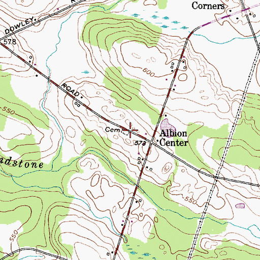 Topographic Map of Albion Center Cemetery, NY