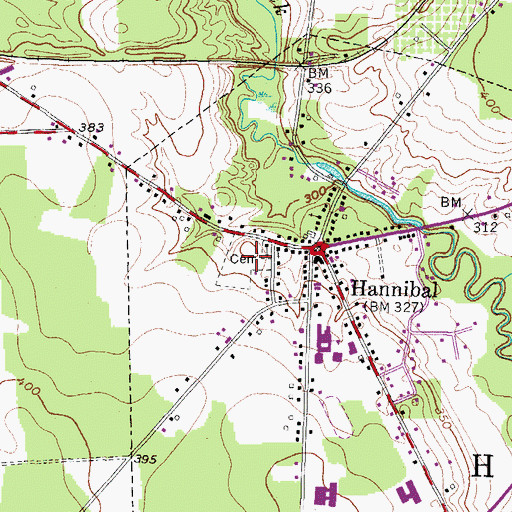 Topographic Map of Hannibal Cemetery, NY