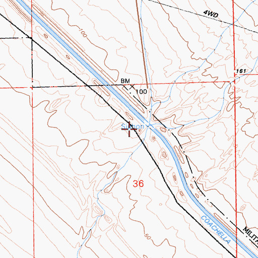 Topographic Map of Siphon Fourteen, CA