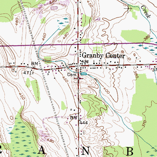 Topographic Map of Granby Center Cemetery, NY