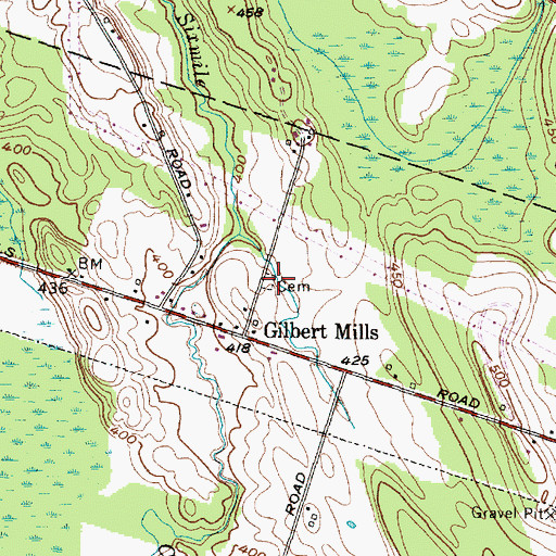 Topographic Map of Gilbert Mills Cemetery, NY