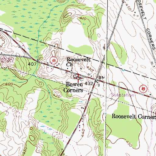 Topographic Map of Roosevelt Cemetery, NY