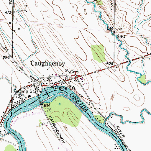 Topographic Map of Caughdenoy Cemetery, NY