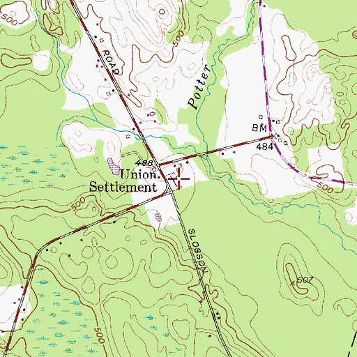 Topographic Map of Union Settlement Cemetery, NY