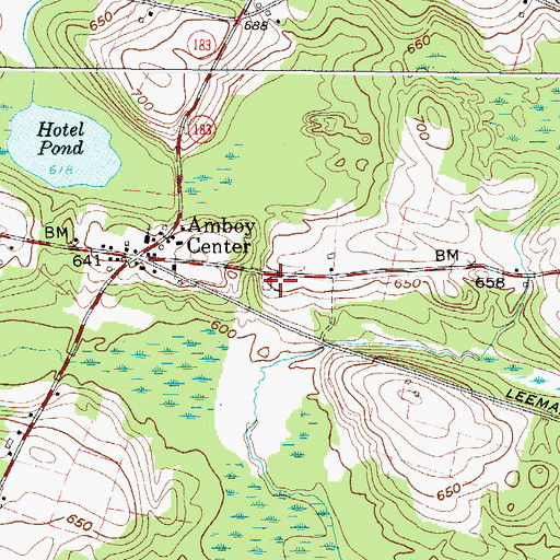 Topographic Map of Amboy Center Cemetery, NY