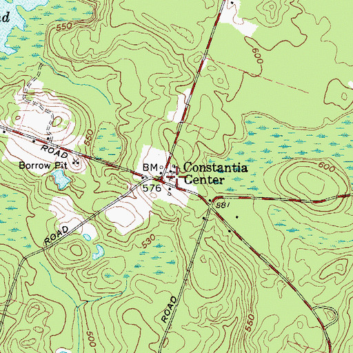 Topographic Map of Constantia Center Cemetery, NY