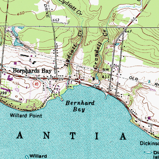 Topographic Map of Bernhards Bay Methodist Church, NY