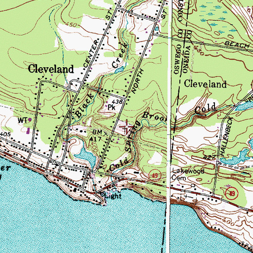 Topographic Map of Cleveland Village Cemetery, NY