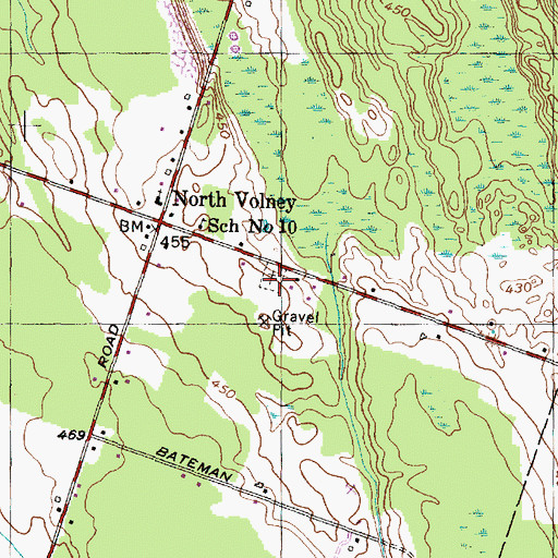 Topographic Map of North Volney Cemetery, NY