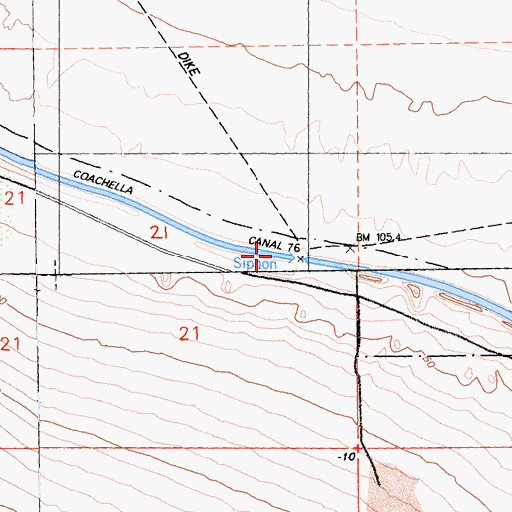 Topographic Map of Siphon Sixteen, CA