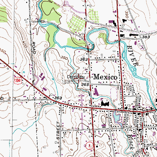 Topographic Map of Mexico Village Cemetery, NY