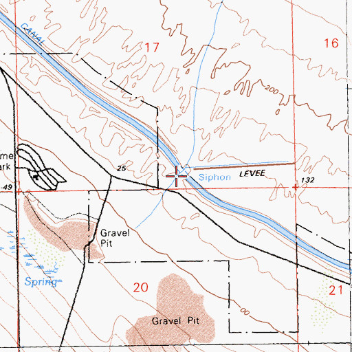 Topographic Map of Siphon Seventeen, CA