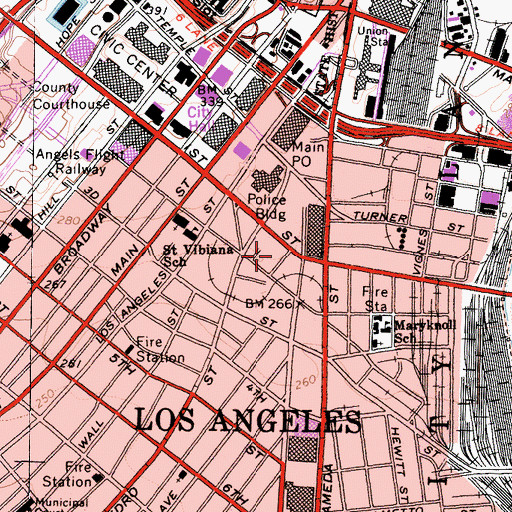 Topographic Map of Little Toyoko Historic District, CA