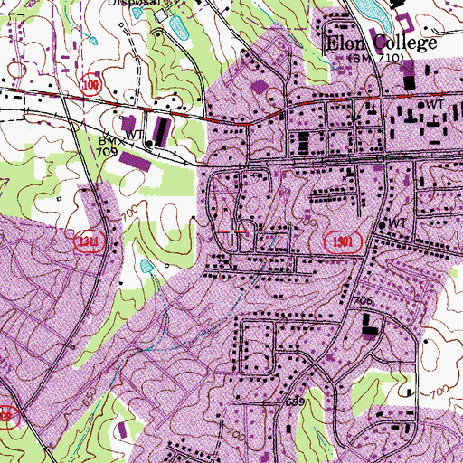Topographic Map of Morgan Place Park, NC