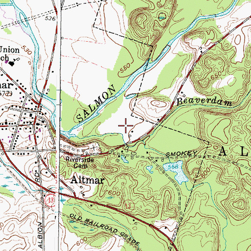 Topographic Map of Salmon River Fish Hatchery, NY