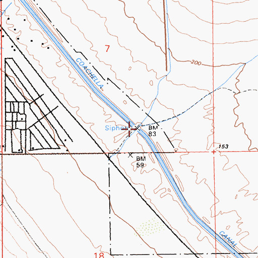 Topographic Map of Siphon Eighteen, CA