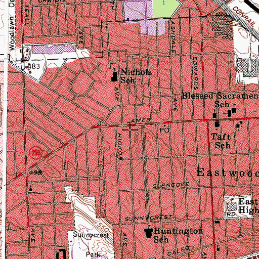 Topographic Map of Palace Theatre, NY
