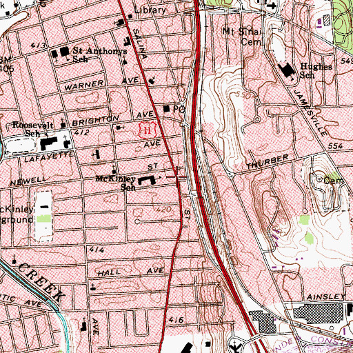 Topographic Map of Riviera Theatre (historical), NY