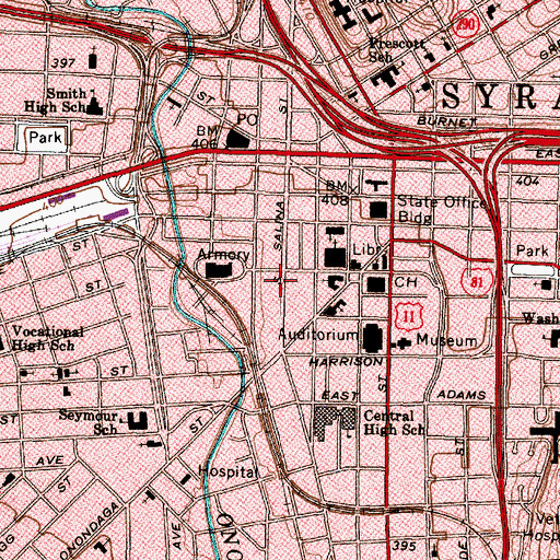 Topographic Map of Keith's Theatre (historical), NY