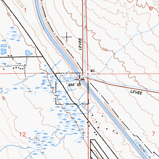 Topographic Map of Siphon Nineteen, CA