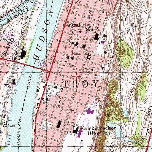 Topographic Map of Oxford Theatre (historical), NY