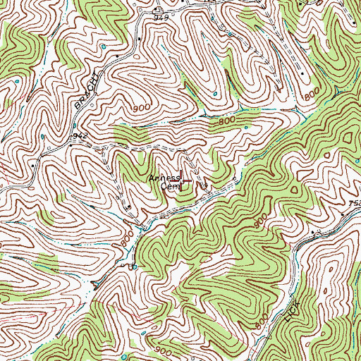 Topographic Map of Anness Cemetery, KY