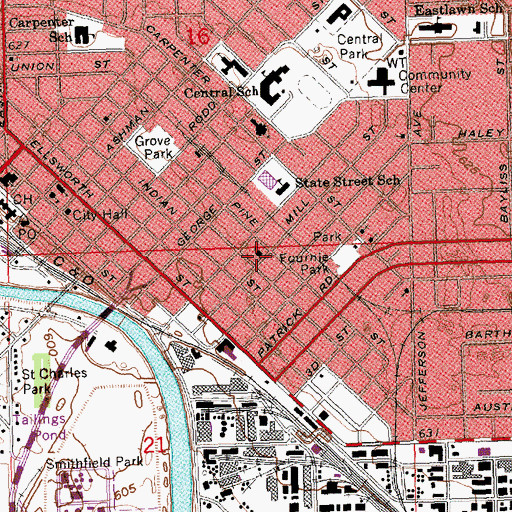 Topographic Map of First Free Methodist Church, MI