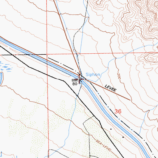 Topographic Map of Siphon Twenty-One, CA