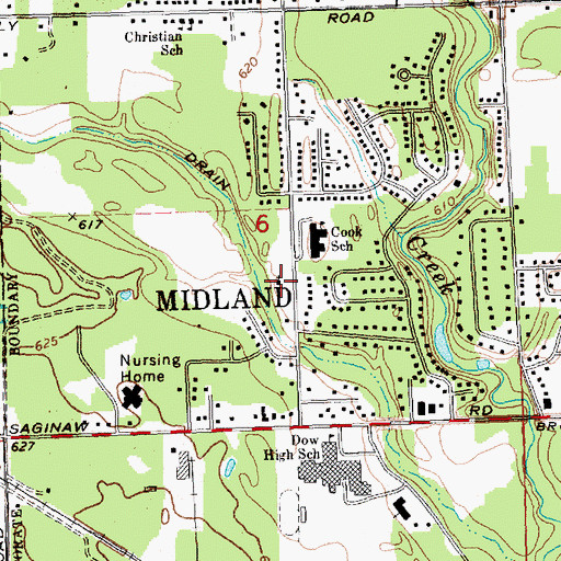 Topographic Map of Wesley Chapel, MI