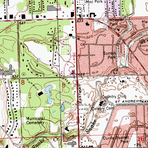 Topographic Map of Church of Jesus Christ of Latter Day Saints, MI