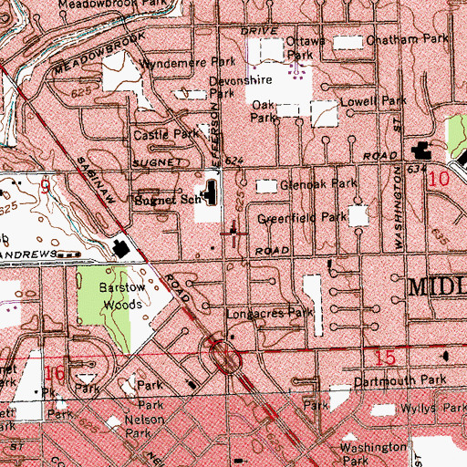 Topographic Map of Trinity Lutheran Church, MI