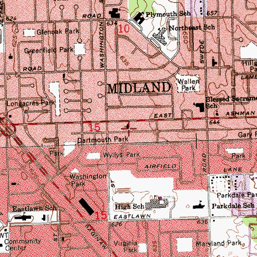 Topographic Map of New Life Vineyard Church, MI