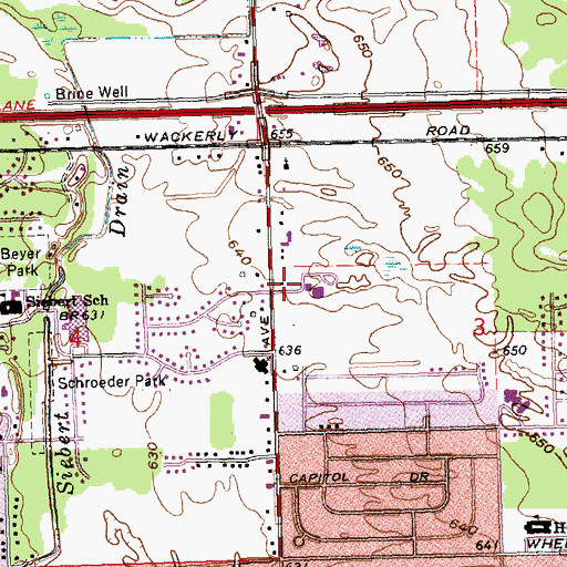 Topographic Map of Community Church of the Nazarene, MI