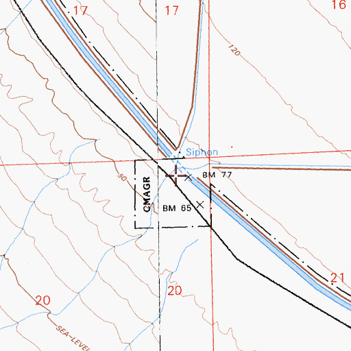 Topographic Map of Siphon Twenty-Three, CA