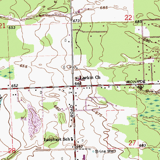 Topographic Map of Assumption Catholic Church, MI