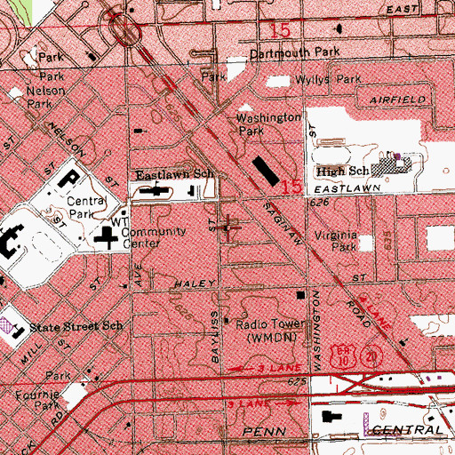 Topographic Map of Emmanuel Baptist Church, MI