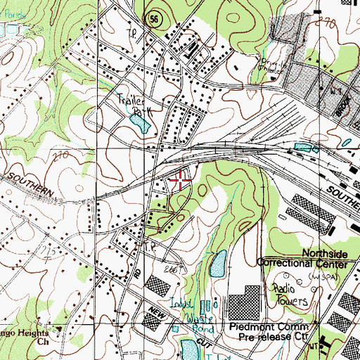 Topographic Map of Anchor Mobile Home Park, SC