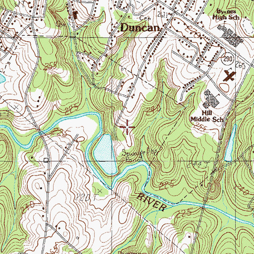Topographic Map of Cokes Ridge Mobile Home Park, SC