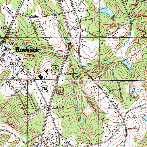 Topographic Map of Heatherwood Mobile Home Park, SC