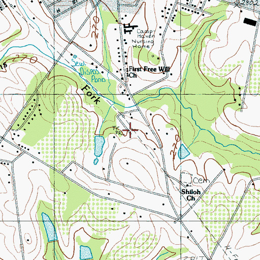 Topographic Map of Mountain View Mobile Home Park, SC
