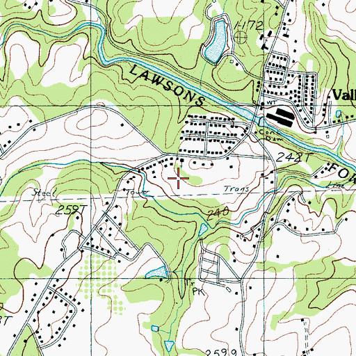 Topographic Map of Thorn Ridge Mobile Home Park, SC