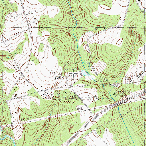 Topographic Map of Wellford Estates, SC