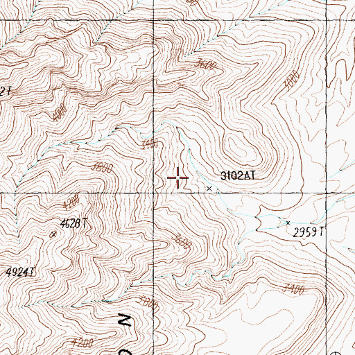 Topographic Map of Arrow Canyon Wilderness, NV