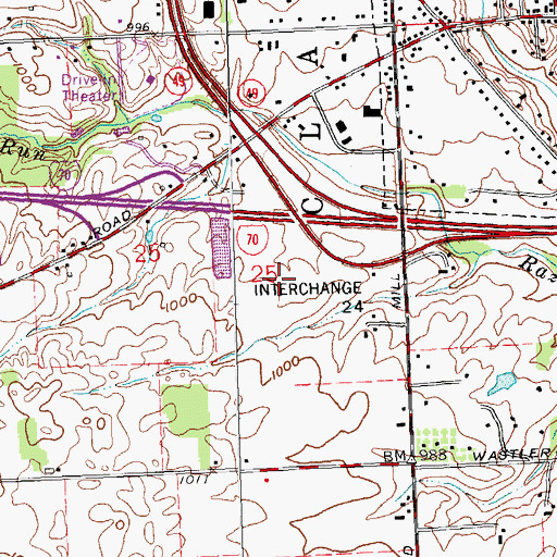 Topographic Map of Brookville Lakes Estates, OH