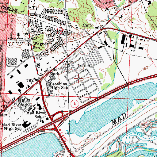 Topographic Map of McMahan Mobile Home Park, OH